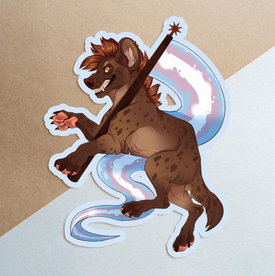 Trans Pride Hyena